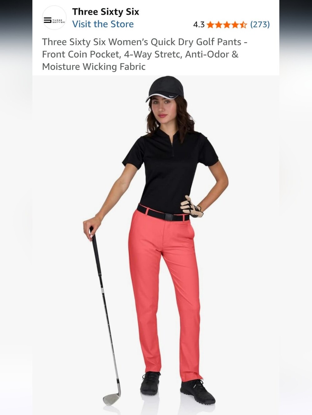 NWOT Three Sixty Six Quick Dry Golf Pant,4-Way Strec,Anti-Odore  Sz 2 Mauve